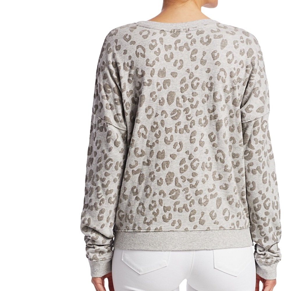 Rails Marlo Flocked Leopard Print Sweatshirt Grey… - image 7